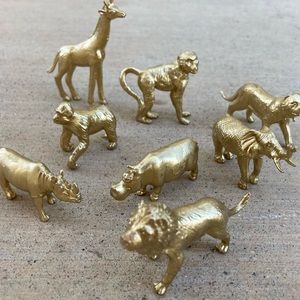 Cake topper gold safari animals
